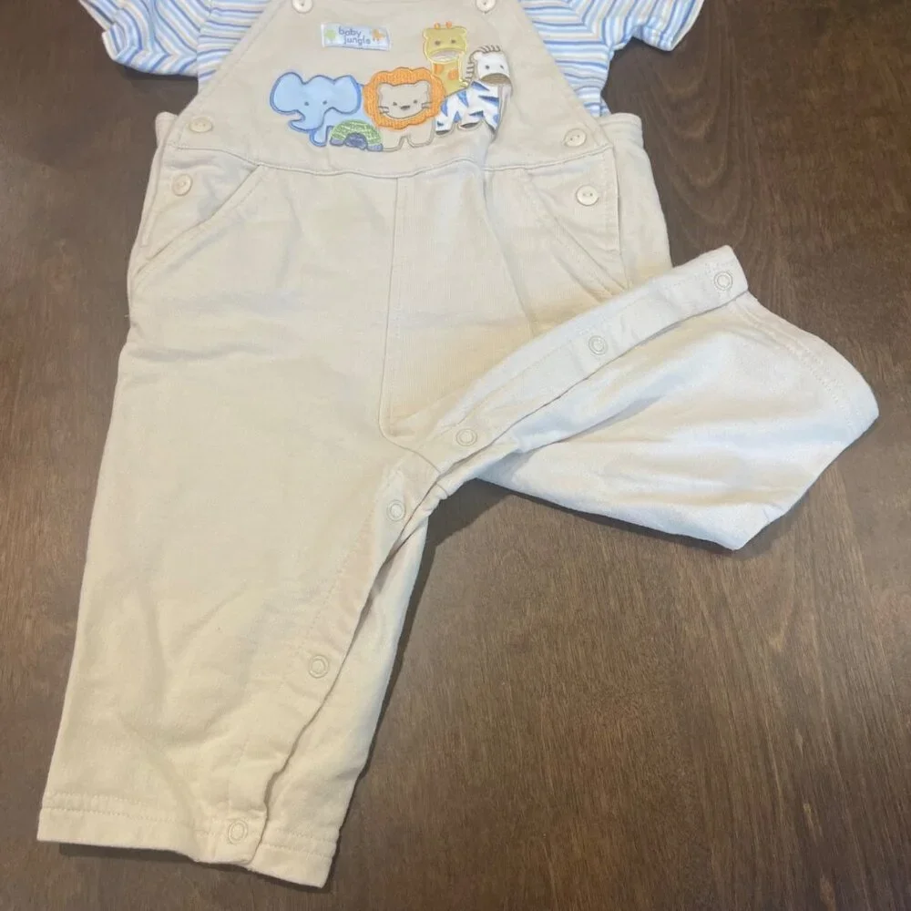 Vintage First Moments Layette Jungle‎ Outfit Size 6-9M Embroidered Animals Knit